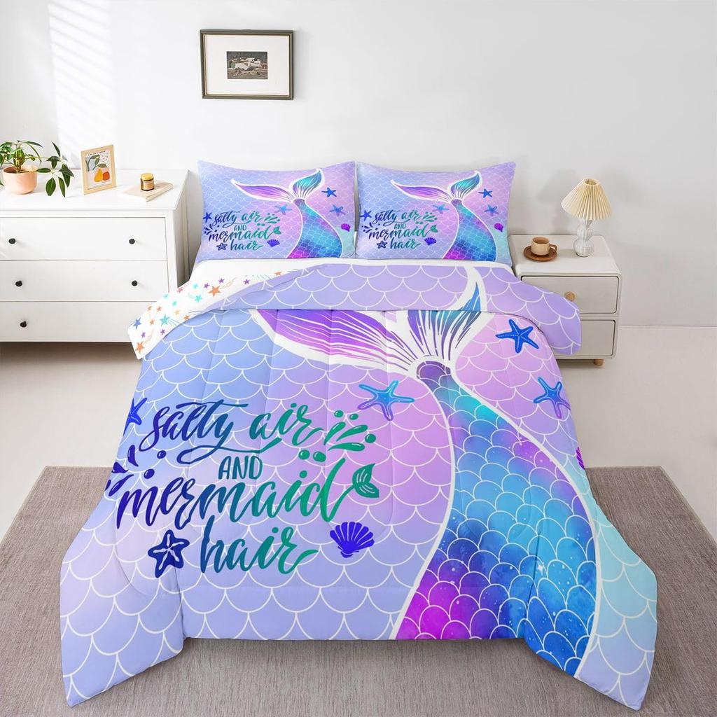 Butterfly Dream Catcher Comforter Set for Kids Teens Girls, Mandala Feather Bedding Down Comforter Twin Size, Bohemian Duvet Insert, Galaxy