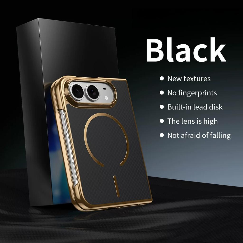 18Fold Cases Busiens Carbon Fiber Texture for Magsafe Case For Ultra 18 Fold Built-in Glass Screen Protector Hard Cover