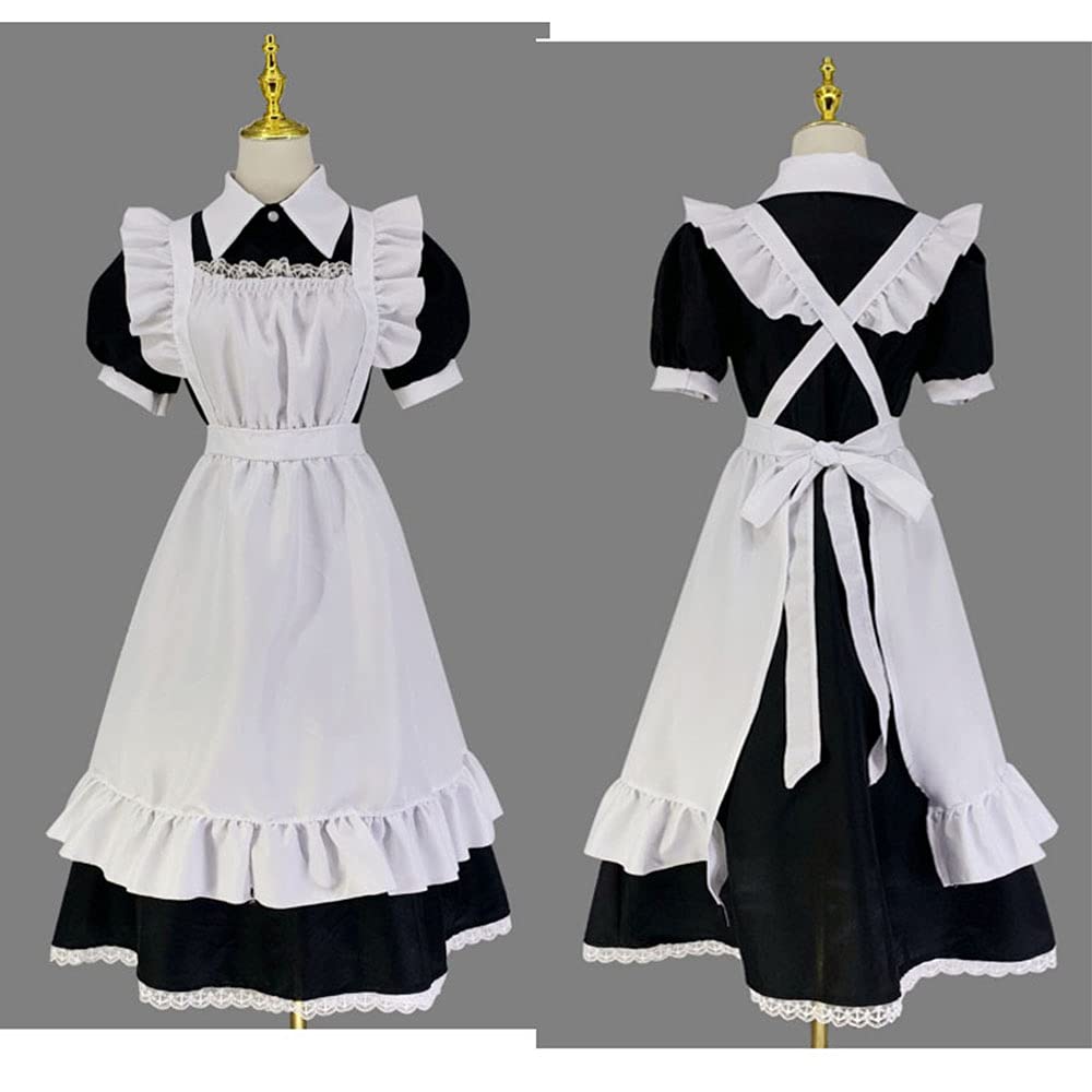 [FULINE] Одежда горничной, длинная юбка, британский стиль, костюм для косплея, женский фартук, платье, костюм, маскировка, переодевание, школьный фестиваль, короткая юбка