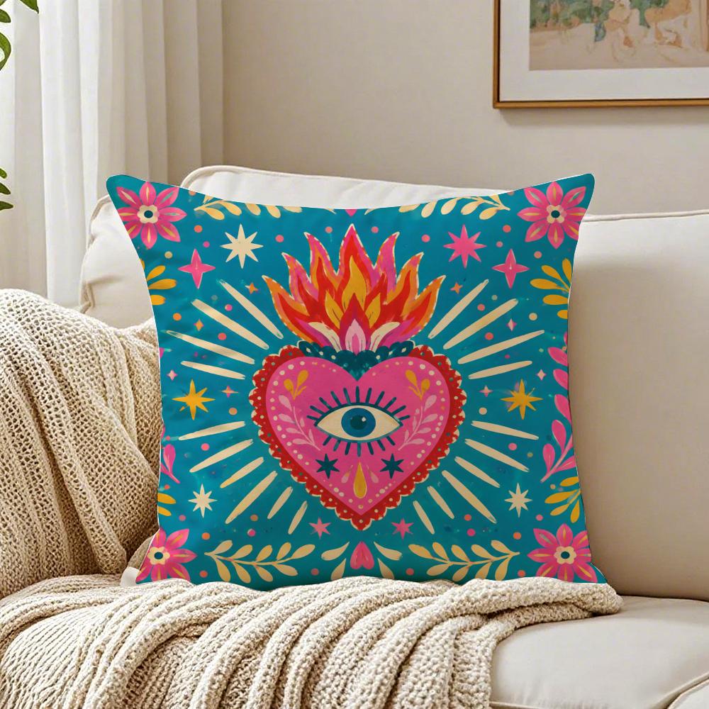 Nordic Boho Sun Leopard Palm Pillow Case Breathable Organic Short Plush Cushion Covers WrinkleResistant Soft Durable