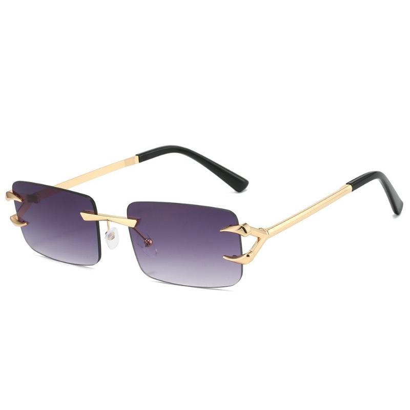 New Frameless Sunglasses Fashionable and Simple Square Frameless Ocean Colored Sunglasses