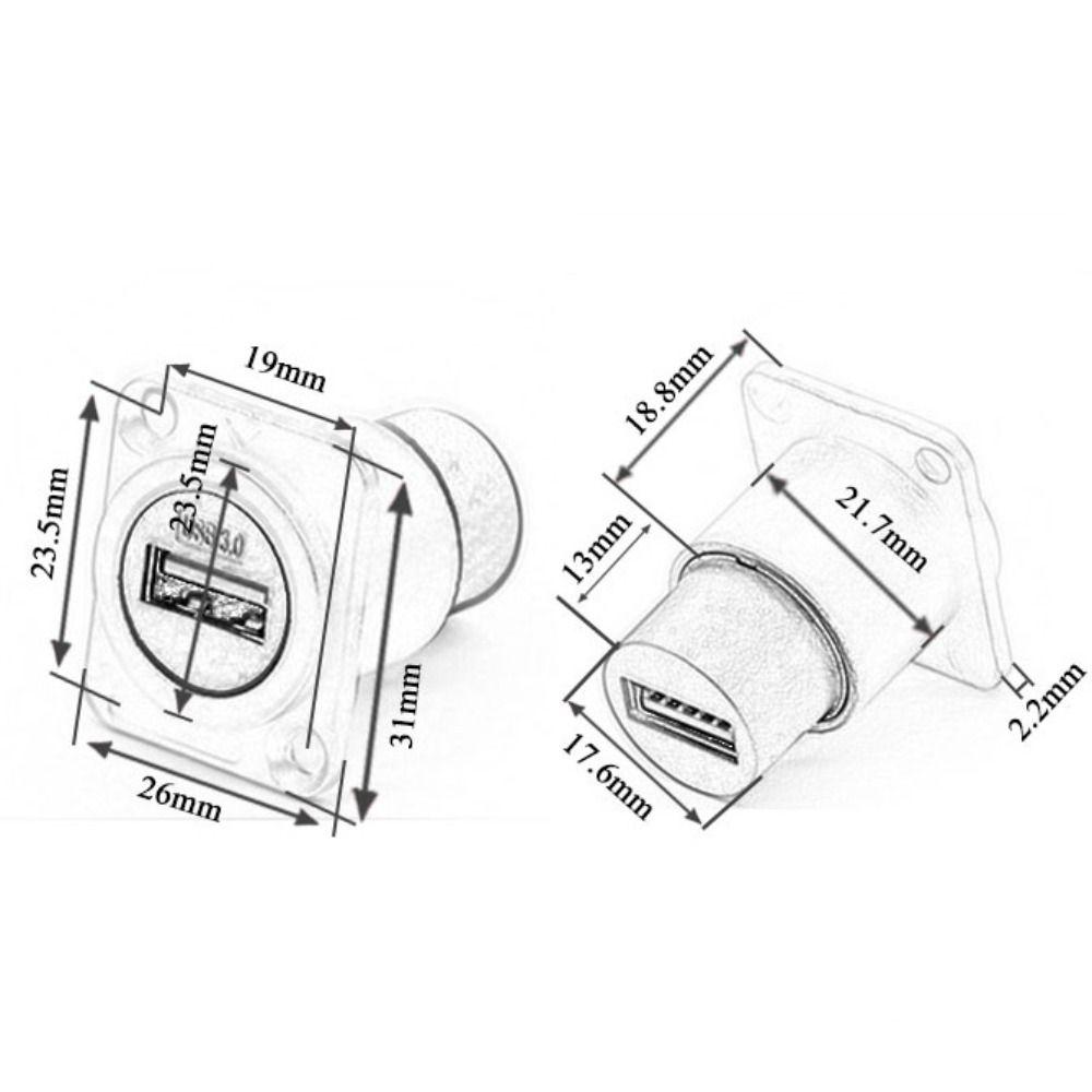 Panel HDMI-Compatible Socket Female to Female Jacks Panel Electronic Connectors USB connector
