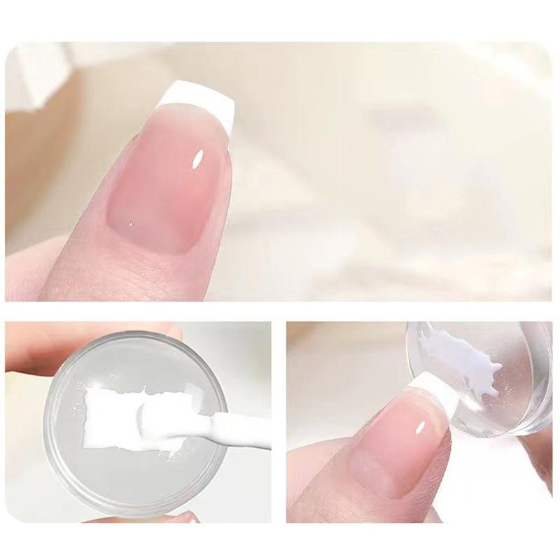 1Set Transparent Nail Art Silicone Stamping Stamper Scraper Image Plate Manicure Print Tool Diy With Cap Seal Printing Nail Tool