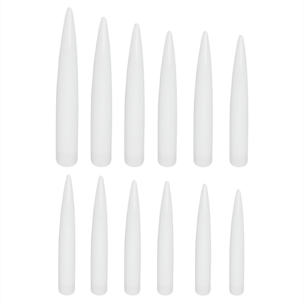 120 шт. Очень длинные типсы для ногтей, полное покрытие, стилет, искусственные ногти для нейл-арта, сделай сам, салон, натуральный цвет