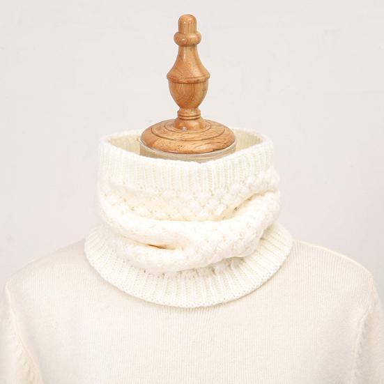 Winter Neckerchief Soft Windproof Fabric Velvet Lining Thickened Knitting Scarf Cold Weather Neck Warmer
