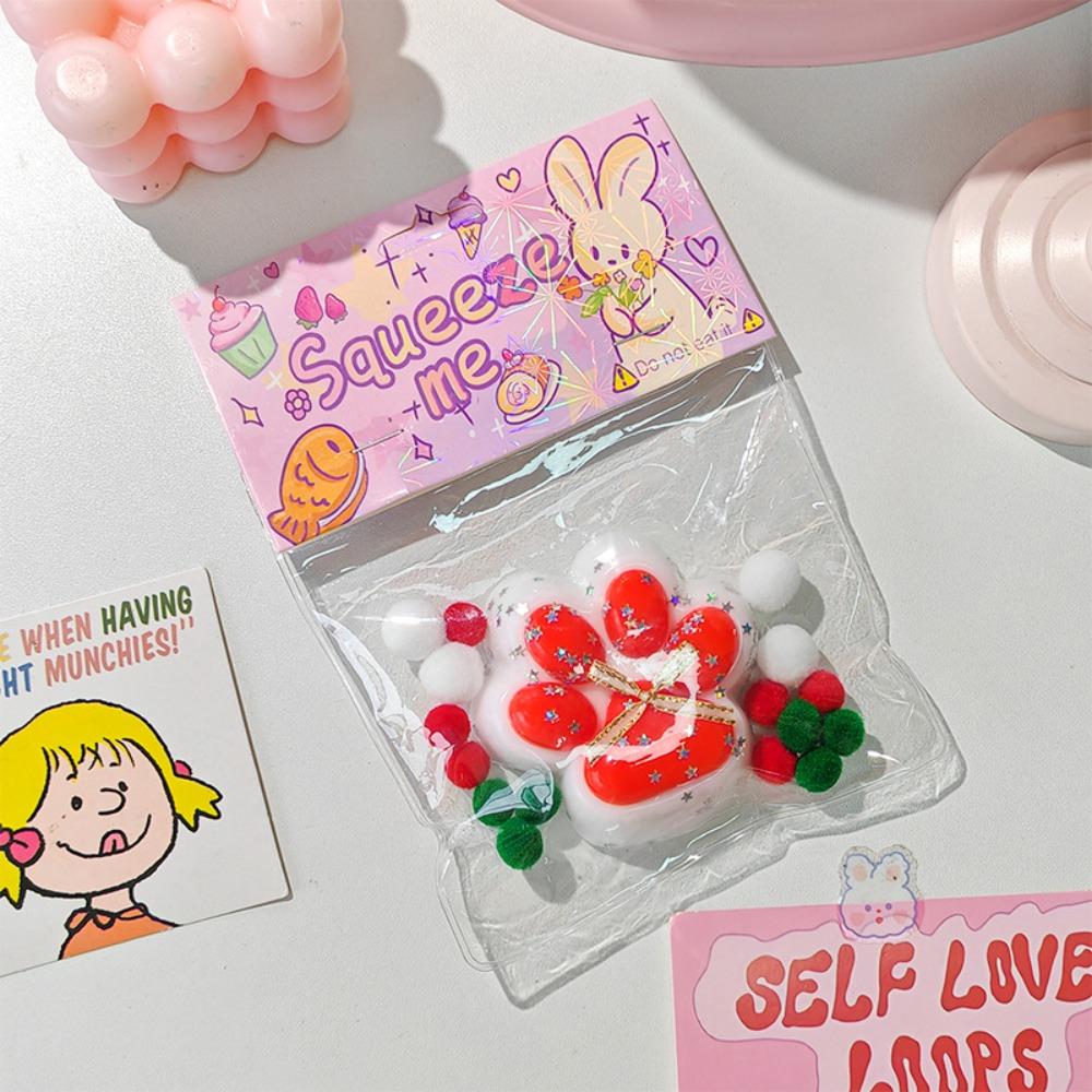 Silicone Christmas Cat Paw Squeeze Toys Slow Rebound Cat Paw Pinch Toy  Christmas Gift