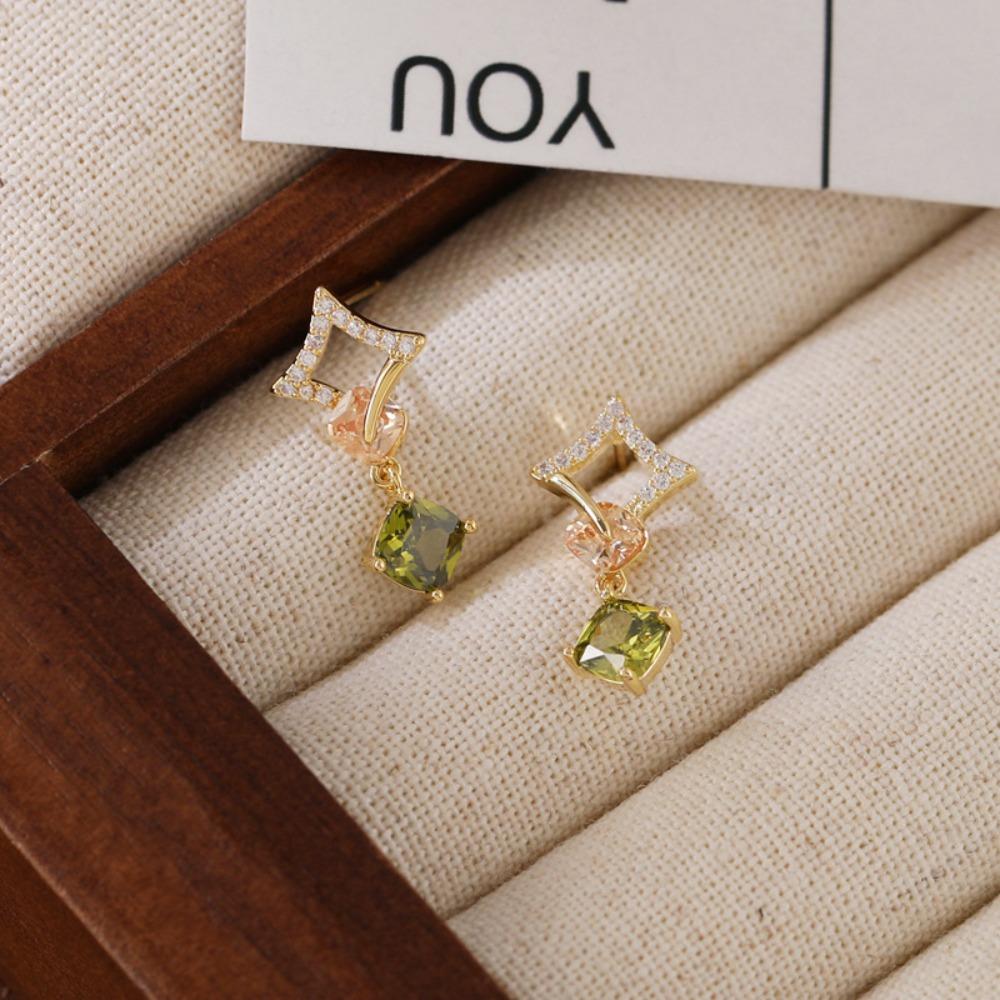 Aesthetic Women's Dangle Earrings Simple Stud Earrings Exquisite Square Drop Earrings  Bridal
