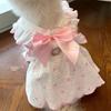 Cotton Summer Dog Princess Dress Bow Heart Puppy Clothing Fashion Cat Dog Costume  for Small Dogs