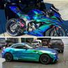 18mX1.35m Holographic Chameleon Blue Green Neo Chrome Car Body Vinyl Wrap Roll Sticker Decals Color Change Film, NOT Stretchable