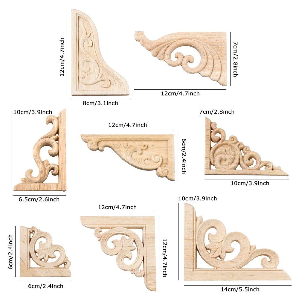 Детали мебели деревянные статуэтки Ремесла Угловые аппликации Рамка Резьба по дереву Декоративная резьба по дереву