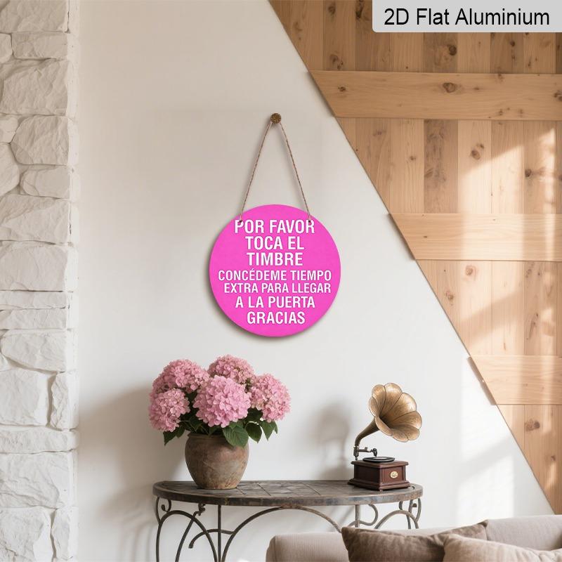 2D Flat Aluminum Decorative Plaques and Ornaments Sign, Funny Metal Door Sign with Humorous Quote, Modern Wall Hanging Decor for Front Door Porch