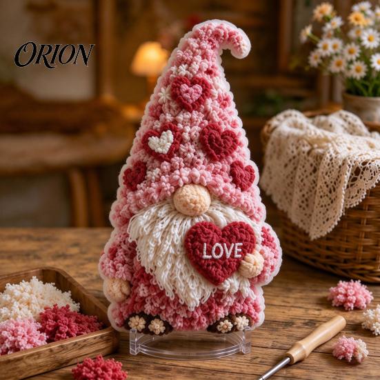 Creative Christmas Gifts Gnome Fabric Poke Art Kit, DIY 3D Seasonal Gnome, Halloween Festive Tabletop Decorations Autumn Winter No-Sew Craft