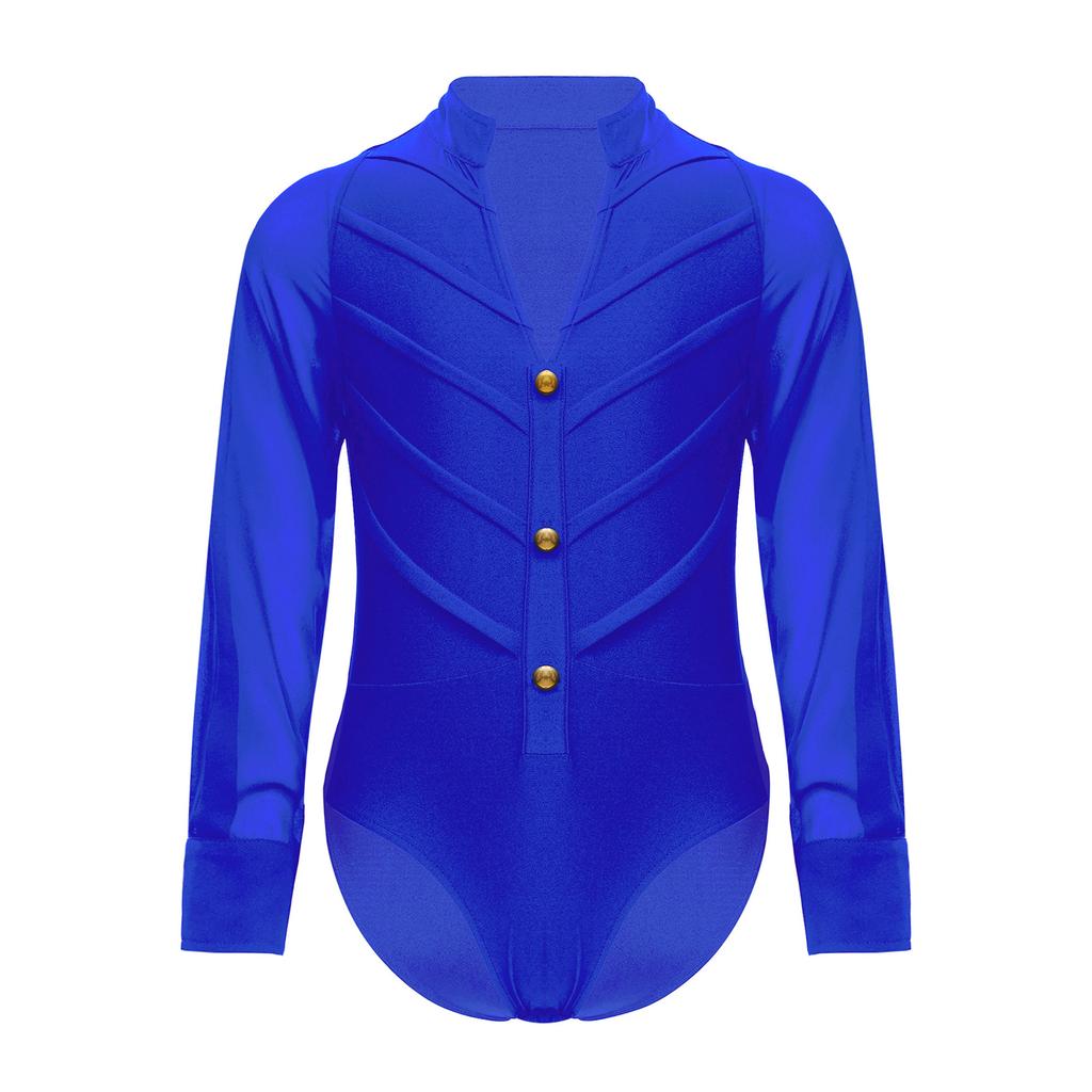 Боди для латинских танцев для мальчиков с длинным рукавом и воротником-стойкой, купальник для бальных вечеринок, соревнований, выступлений на сцене