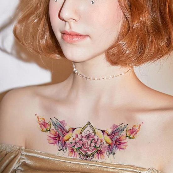 Временная татуировка, цветная, съемная, быстро наносится, прикасается к коже, временный боди-арт, простая в использовании, водонепроницаемая, цветочная татуировка, наклейка для личного использования