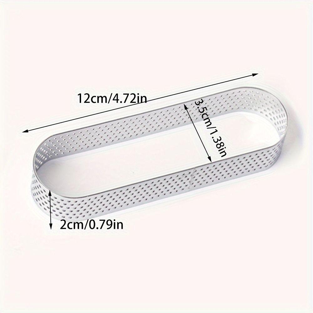 3Pcs Venting Hole Design Porous Cake Mousse Mold Heat-Resistant Oval Cake Mold Rings Fruit Pie