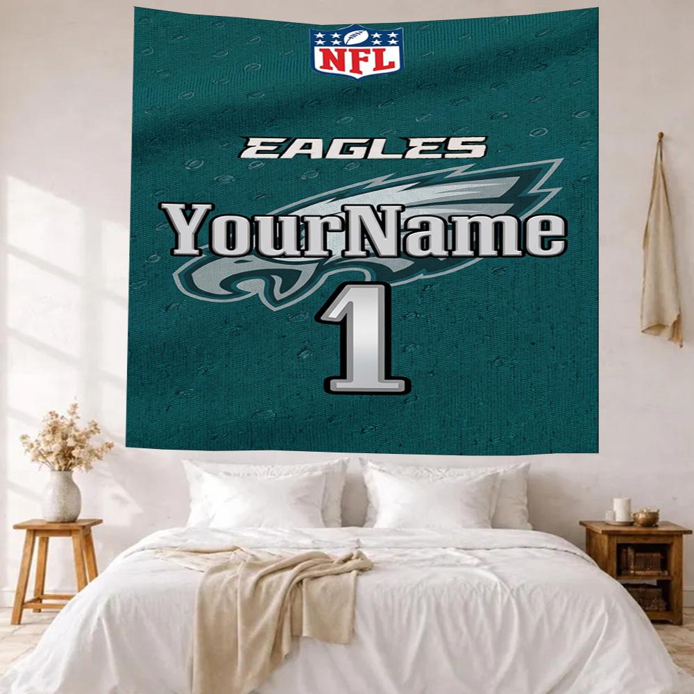 Philadelphia Eagles Custom Your Name Wall Decor Tapestry Art For Pet Memorial Birthdaywedding Party Backdrop Family Gift