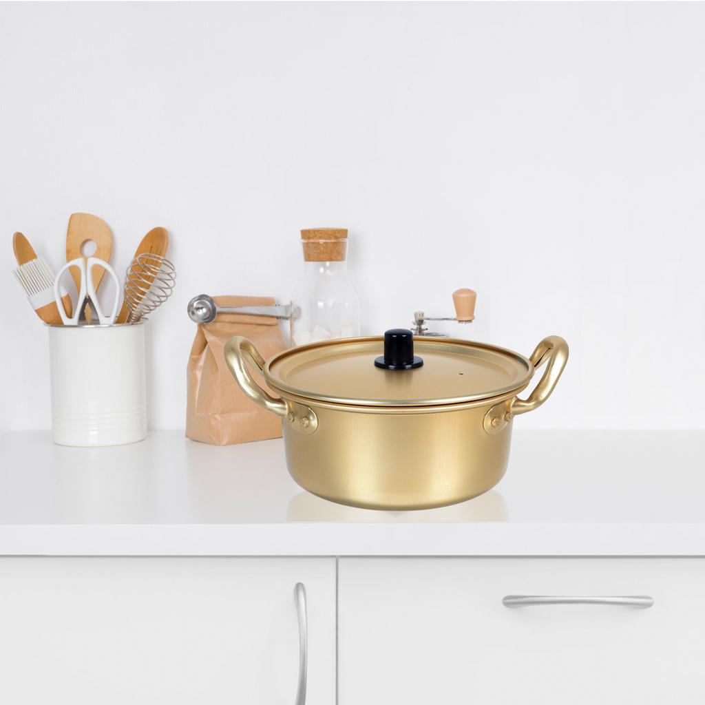 Миска для лапши Корейский Рамен Горшок Розовая Посуда Портативные Палочки Для Еды Желтый Алюминий Кухня