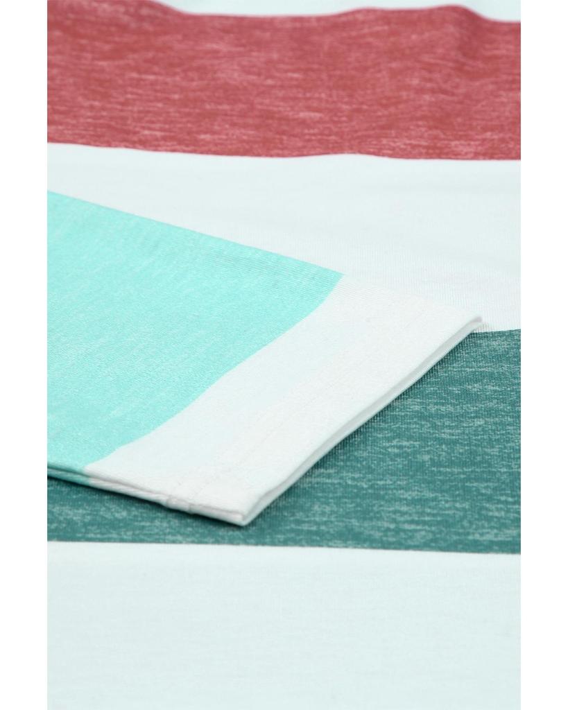 Azura Exchange Green Plus Size Colorblock Pullover Top