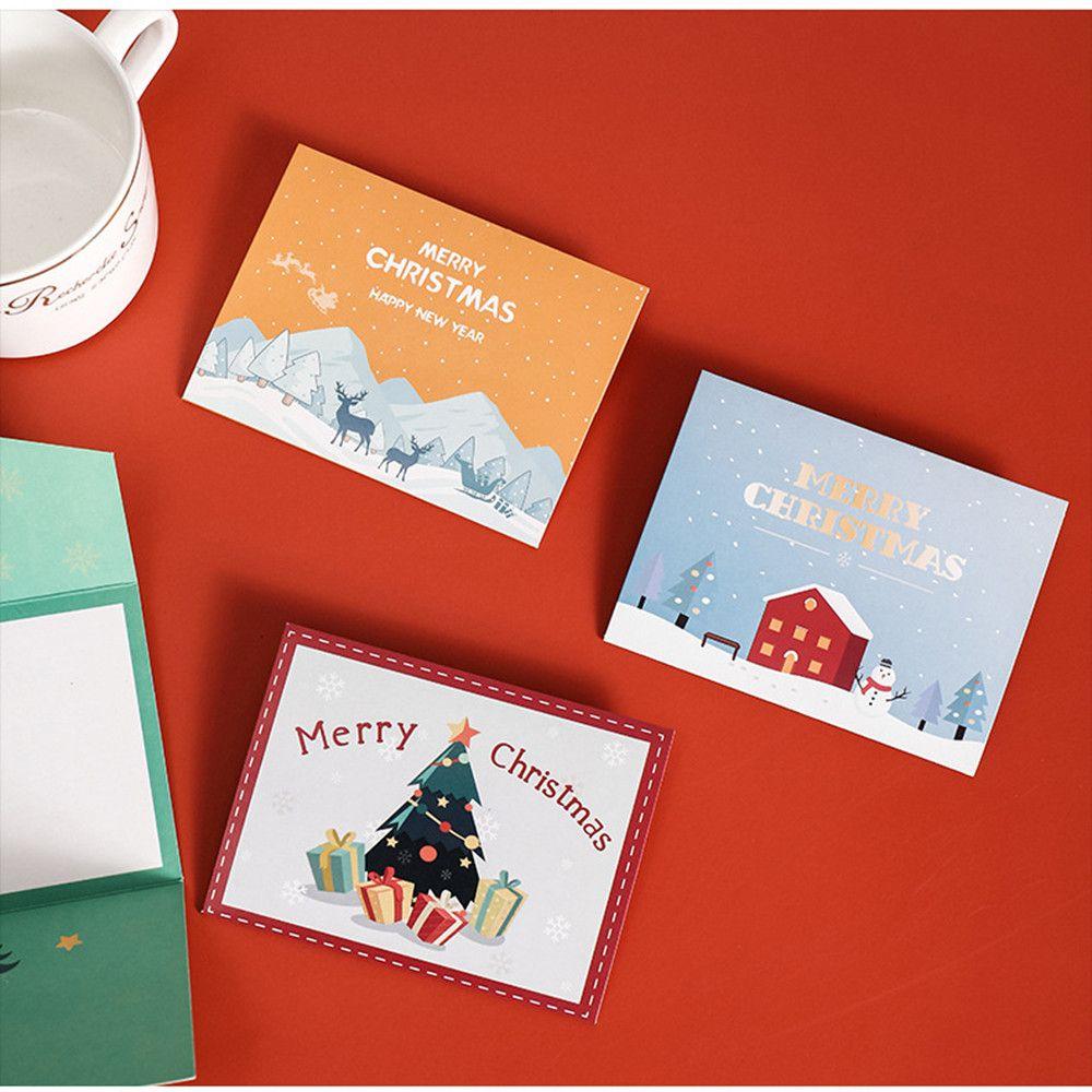 1/10PCS Creative Paper New Years Winter Holiday Greeting Card Set Xmas Gifts Cards Merry Christmas