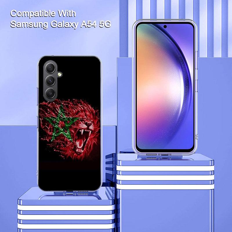 Morocco Flag Soccer Phone Case For Samsung A16 A26 A36 A56 A17 A03S A04S A02S A05S A50S A30 A20 A70S A40 A21 Galaxy Note 20 10 9