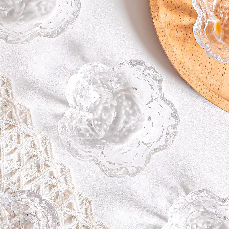 Стеклянная пиала для соевого соуса Сакура в японском стиле, розовая, с цветками, для приправ, для обмакивания суши и пельменей, мини-тарелки для закусок