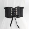 Women'S Extra Wide Waist Belt Dress Decorative Bow Strap Elastic Elastic Waist Seal