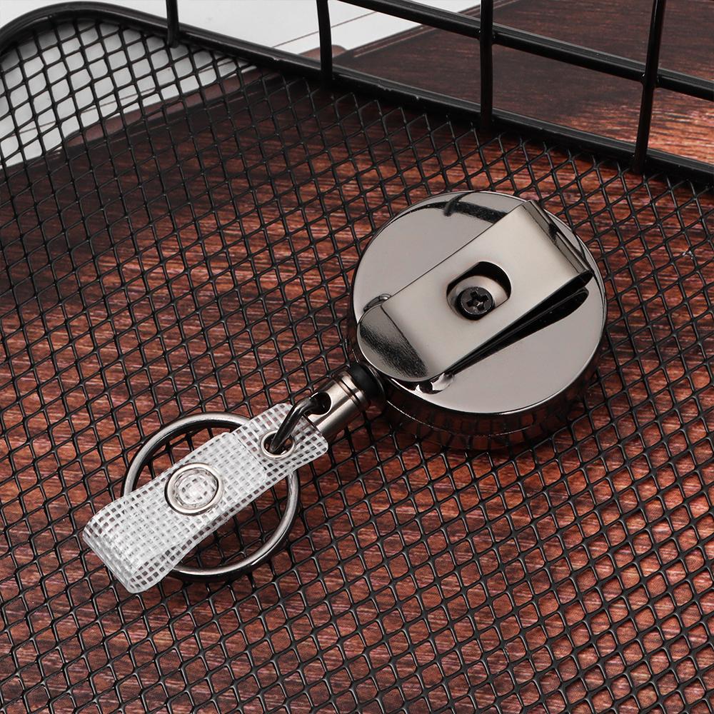 Metal Key Ring Retractable ID Card Badge Holder Retractable Key Chain Badge Reel Clip Lanyard Clip