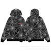 Sp5der All-Over Print Hooded Sweatshirt Jogger Set Unisex Streetwear Loose Fit Cotton Fleece