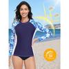 CHARMLEAKS Женский топ с длинным рукавом от солнца Rash Vest UPF 50+ Пляжные топы для плавания (Нет дна)