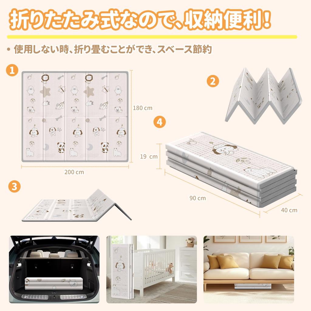 Толстый детский игровой коврик и включает сумку для хранения для удобного хранения и идеально подходит для и детский сад Городской коврик, Складной, Большой, Нескользящий, Водонепроницаемый, Звукоизолирующий,