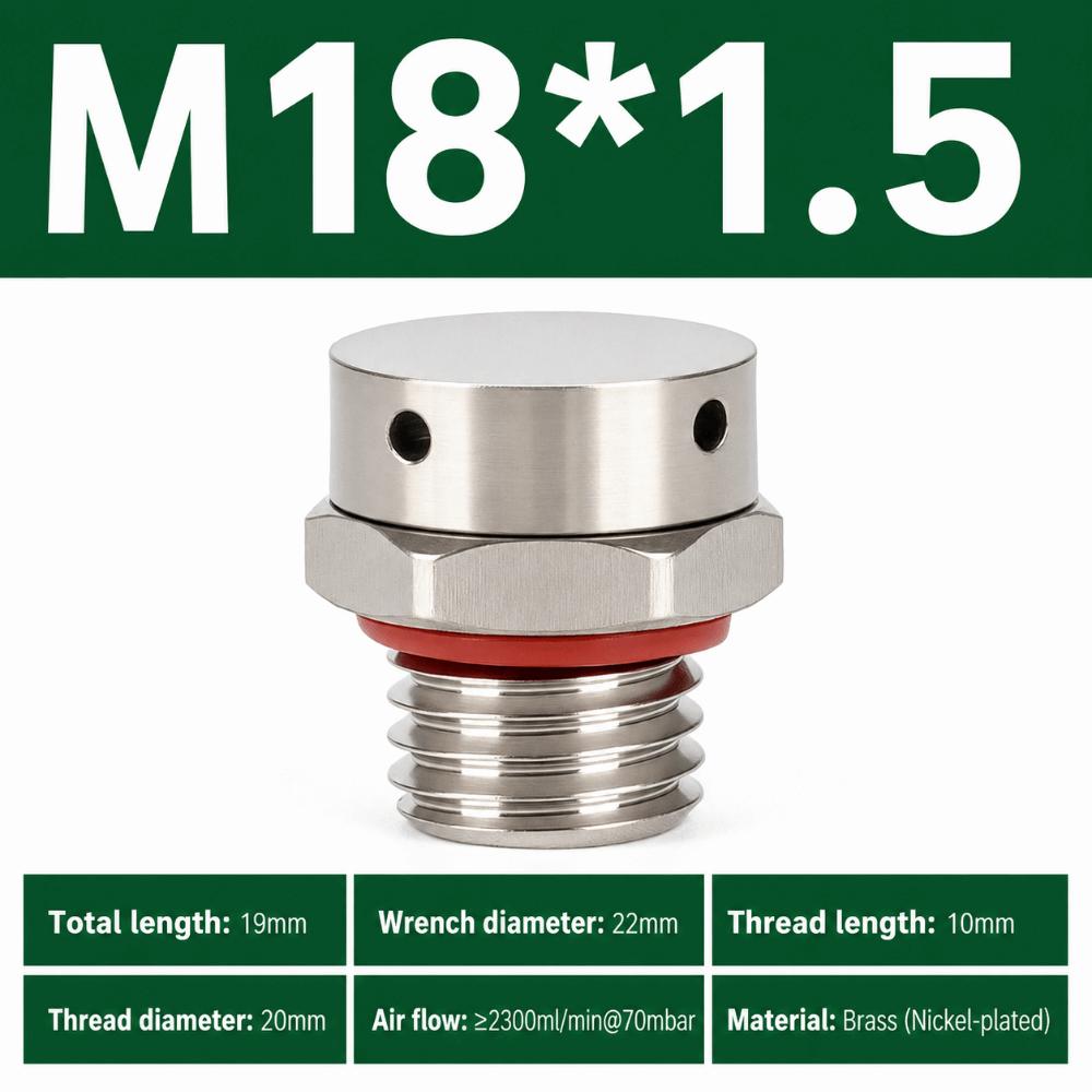 Brass Breather Valve Nickel Plated Pressure Balance Plug Durable Automatic Venting Valve