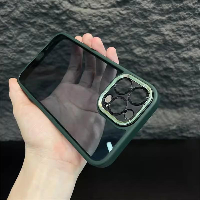 Совместимый прозрачный защитный чехол от падения для iPhone 15 Pro/Pro Max - золотой