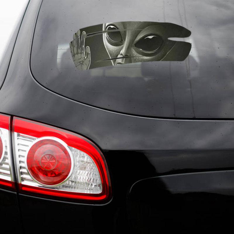 M508# Cool Alien Cracked Car Sticker Self-Adhesive PVC Vinyl Auto Racing Decal Waterproof Car Accessories Decor