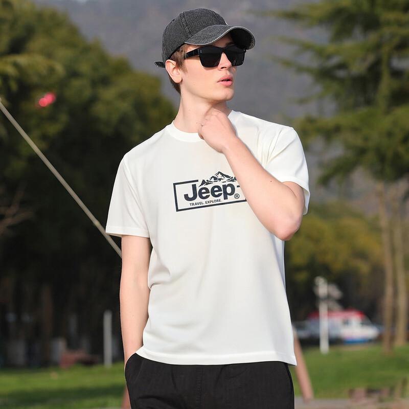 JEEP Men's Solid Drop Shoulder Short Sleeve T-Shirt
