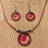 Glass Boho Evil Eyes Rope Necklace for Women Men Colorful Retro Floral Turkish Lucky Eye Sweater Clavicle Chain