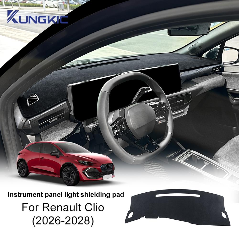 Dashboard Sunshade Mat for Renault Clio 2026 2027 2028 Anti-Glare Velvet UV Protection Interior Dash Cover