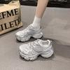 Daddy Shoes Women's Spring and Summer New Fashionable Versatile Mesh Breathable Thick Sole Heightening Casual Sports Shoes Trend