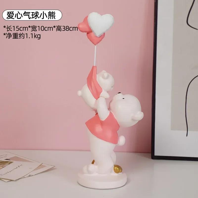 LMHBJY Креативные и жестокие украшения для прихожей в виде медведя, современные мультяшные, для гостиной, дома, для рабочего стола, медведь для родителей и детей, смола, ручная работа