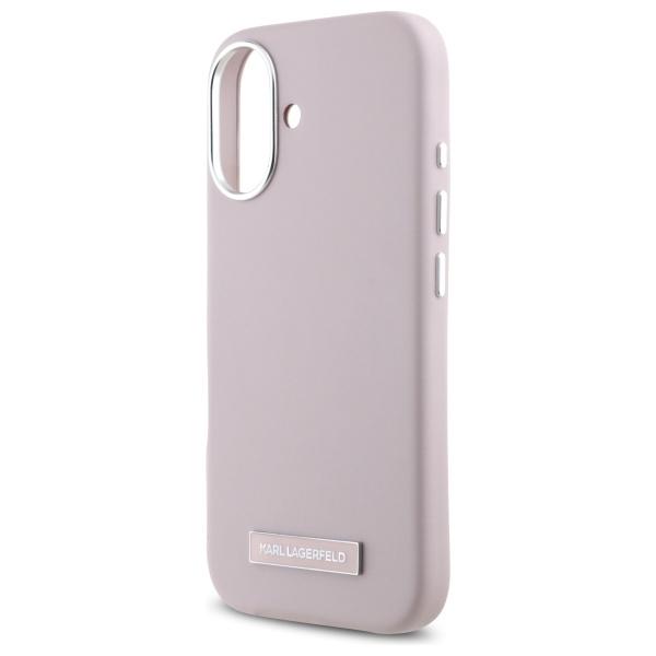 Karl Lagerfeld KLHMP16SPGMSRPP iPhone 16 6.1" pink hardcase FW Metal Plate MagSafe