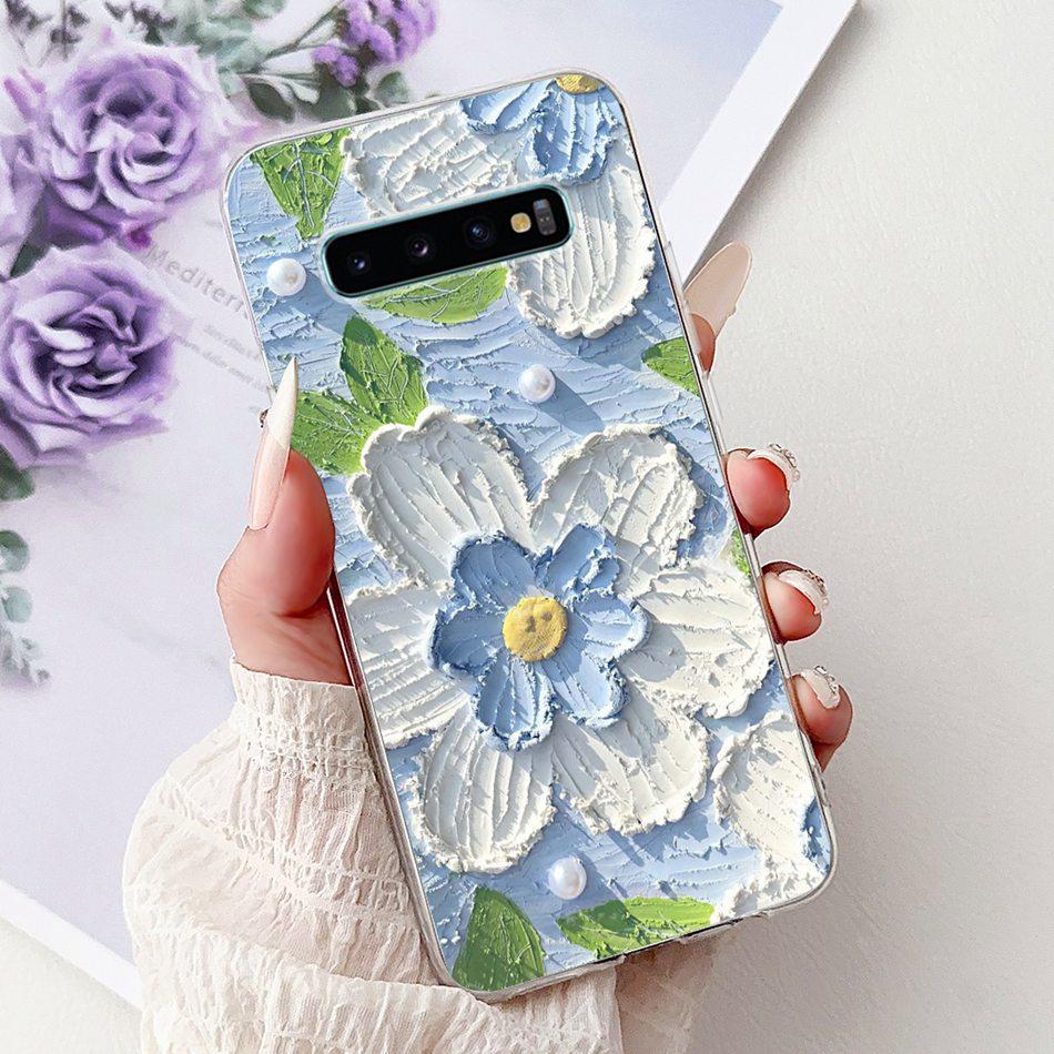 Для Samsung Galaxy S10+ S10 S10e Элегантный Цветочный Бабочка Чехол для Телефона Для Samsung S10e S10 Plus S 10 4G Мягкий Силиконовый TPU Чехлы