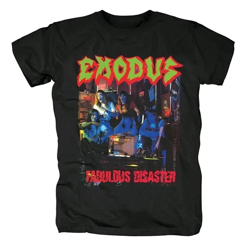 Мужские футболки в стиле трэш-метал Exodus Band Футболки в стиле хип-хоп Уличная одежда в стиле Харадзюку Хлопковые футболки Топы Одежда для мужчин и женщин