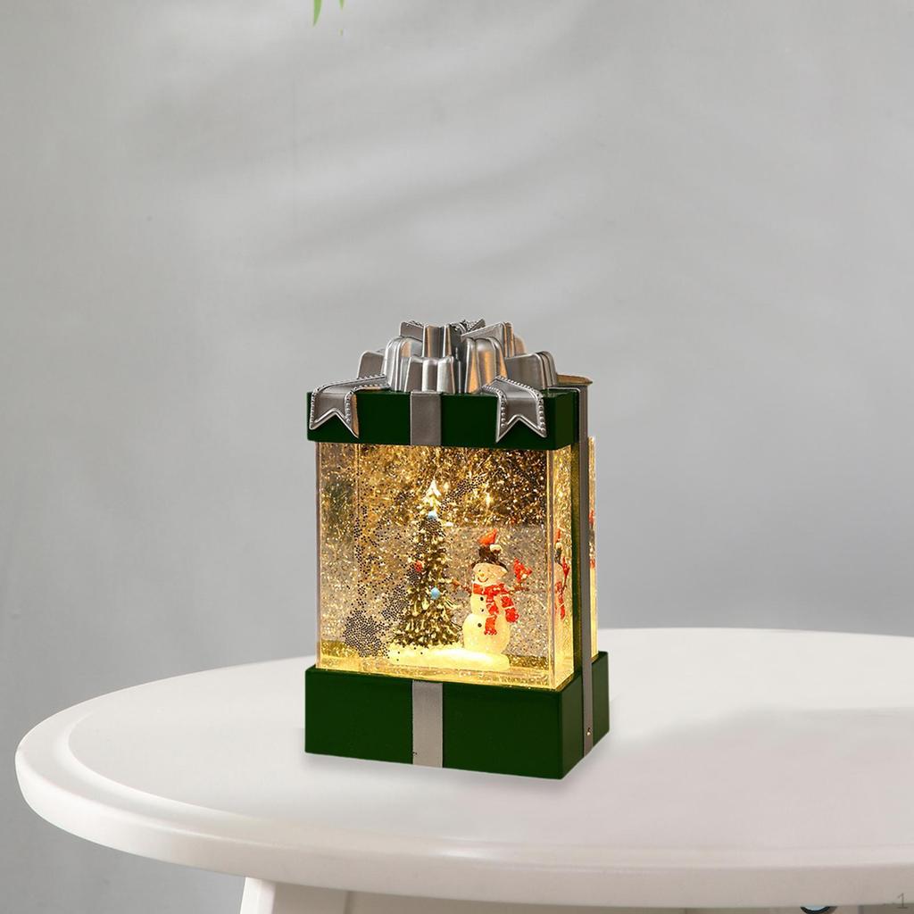 Christmas Lantern Carousel Snow Globe Music Box Santa Claus Snowing Octave for Baby