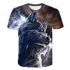 Men's Loose Short Sleeve T-shirt 3D Wolf Digital Printing Top Man Oversize T-shirts