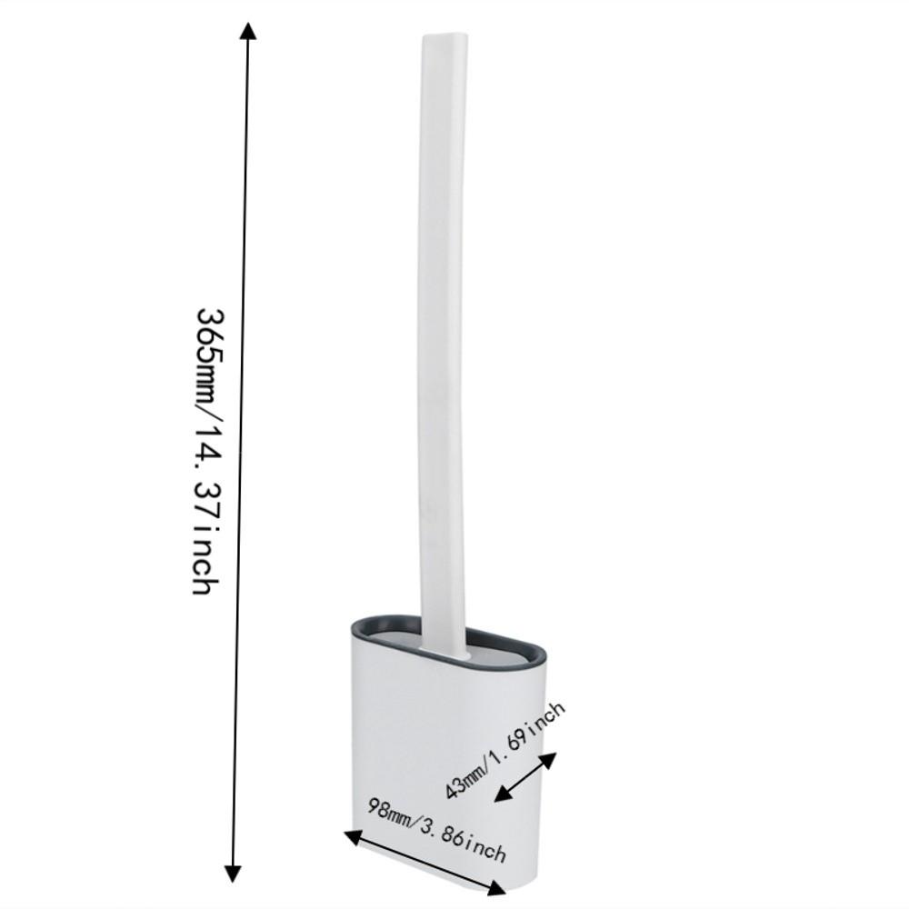2pcs Drill-Free Mounting Toilet Bowl Brush Silicone Bristles Toilet Brush Holder Set Campers