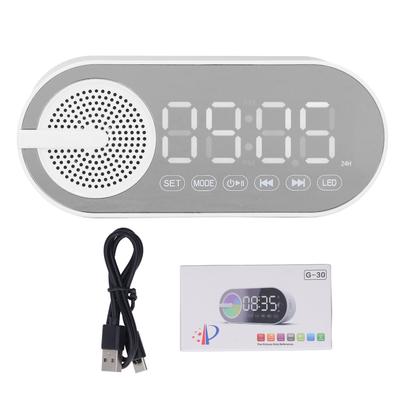 Bluetooth 5.0 Динамик Зеркальные часы Тяжелый бас FM-радио Перезаряжаемый Цифровой будильник с