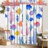 2pcs, 2D FLAT PRINTING Curtains (Without Rod) Ocean Fauna Christmas Festival Chic Print Curtains Yarn Curtains Room Decor