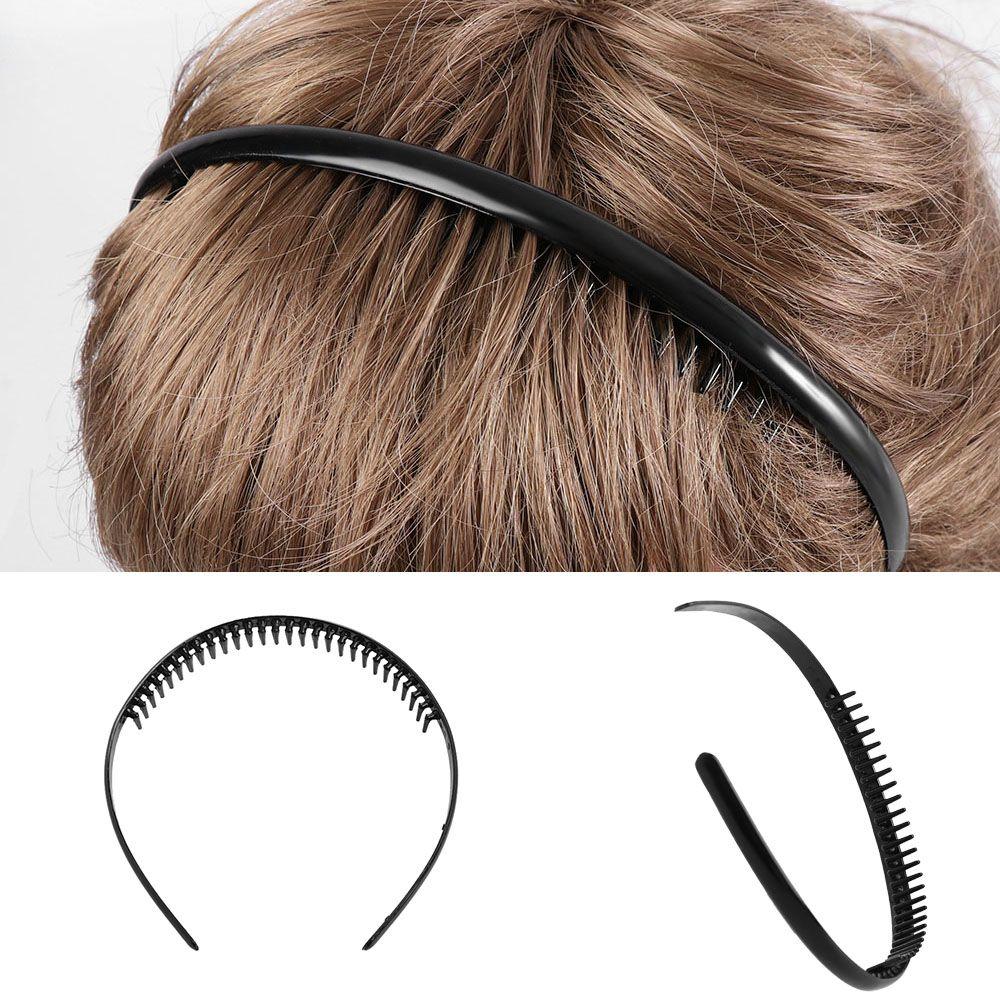 1/2 Pcs New Black plastic Sports Hairband Soccer Headband Toothed Men Hair Clip