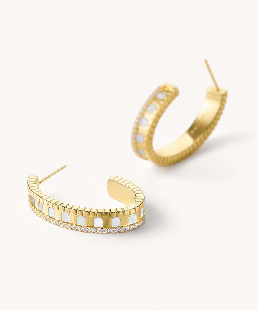 Lola Rose Arch Mother-Of-Pearl Hoop Earrings For Women