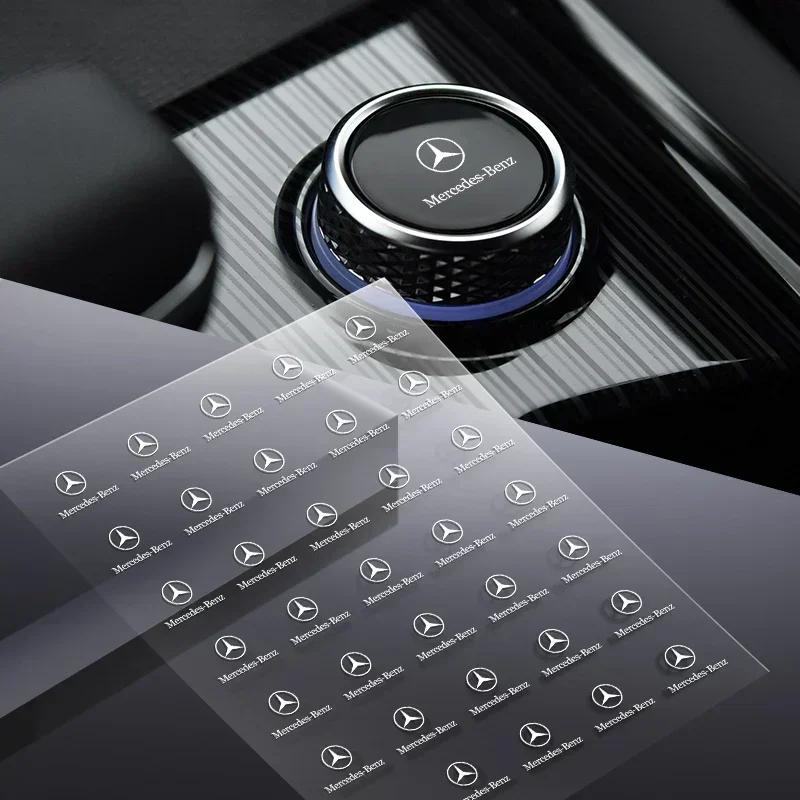 CQL1 Car Emblem Logo Decorative Stickers Badge Decal Interior Styling For Mercedes Benz B/C/E/S Class A Class C200L GLC GLE CLA