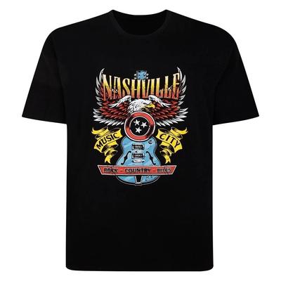 Мужская футболка Nashville Music City с графическим принтом гитары Винтажная Рок Кантри Блюз Уличная одежда Хлопковая футболка
